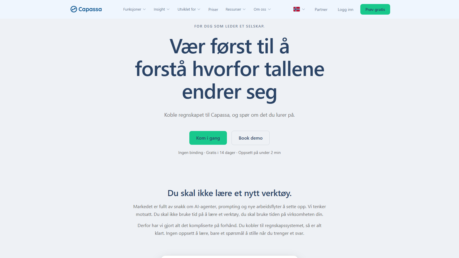 Den nye forsiden til Capassa